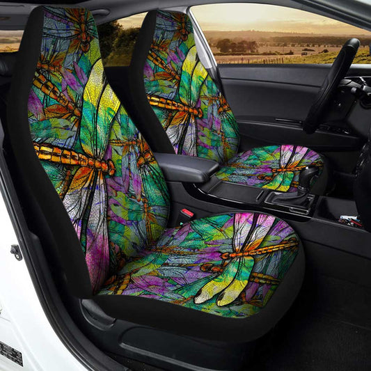 Colorful Dragonfly Car Seat Covers Custom Dragonfly Car Accessories - Gearcarcover - 2