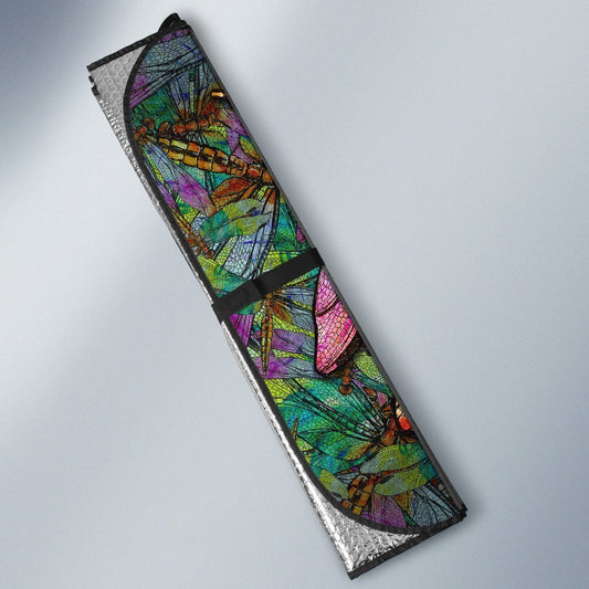 Colorful Dragonfly Car Sunshade Custom Colorful Dragonfly Car Accessories Gift Idea - Gearcarcover - 2