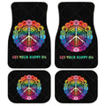 Colorful Flower Peace Car Floor Mats Get Your Happy On Car Accessories - Gearcarcover - 1
