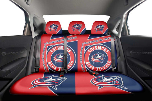 Columbus Blue Jackets Car Back Seat Cover Custom Car Accessories For Fans - Gearcarcover - 2