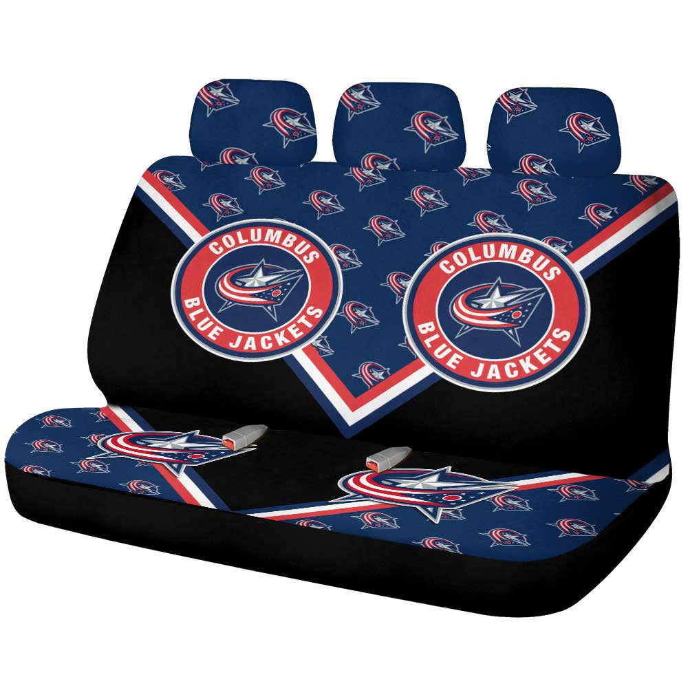 Columbus Blue Jackets Car Back Seat Cover Custom Car Accessories For Fans - Gearcarcover - 1