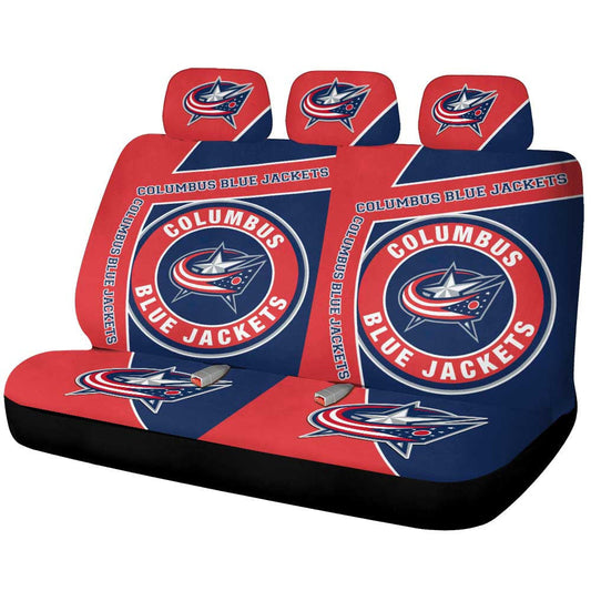 Columbus Blue Jackets Car Back Seat Cover Custom Car Accessories For Fans - Gearcarcover - 1