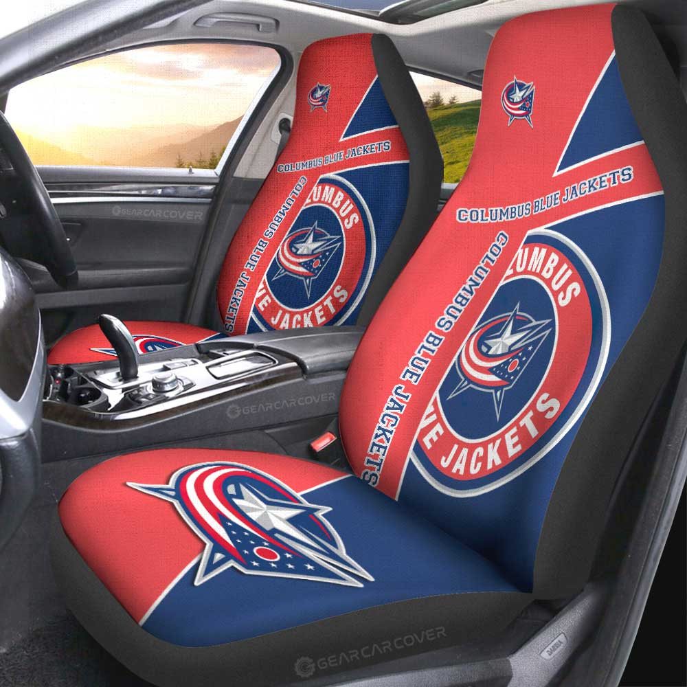 Columbus Blue Jackets Car Seat Covers Custom Car Accessories For Fans - Gearcarcover - 2