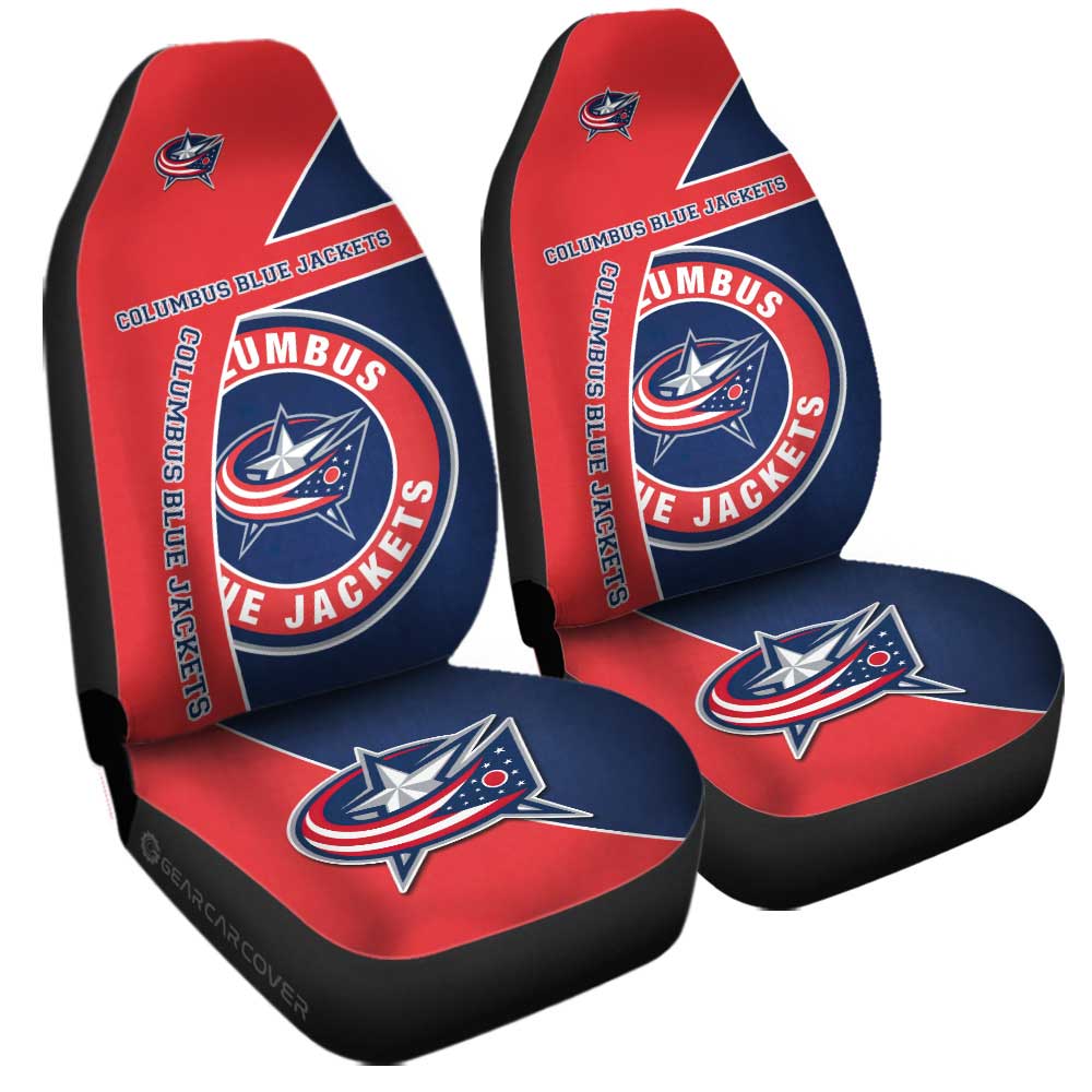 Columbus Blue Jackets Car Seat Covers Custom Car Accessories For Fans - Gearcarcover - 3