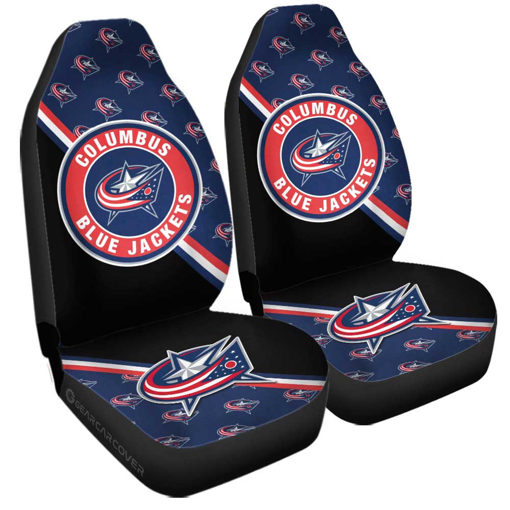 Columbus Blue Jackets Car Seat Covers Custom Car Accessories For Fans - Gearcarcover - 3
