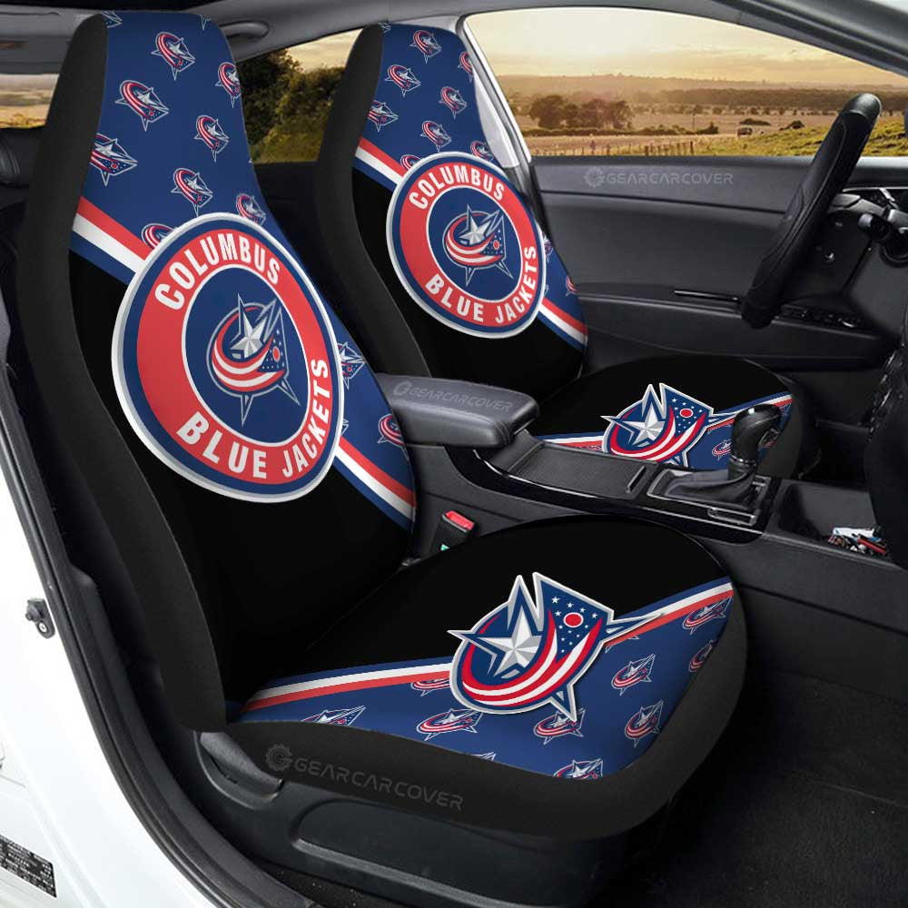 Columbus Blue Jackets Car Seat Covers Custom Car Accessories For Fans - Gearcarcover - 1
