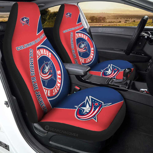 Columbus Blue Jackets Car Seat Covers Custom Car Accessories For Fans - Gearcarcover - 1