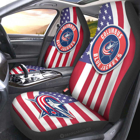 Columbus Blue Jackets Car Seat Covers Custom Car Decor Accessories - Gearcarcover - 2
