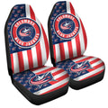 Columbus Blue Jackets Car Seat Covers Custom US Flag Style - Gearcarcover - 3
