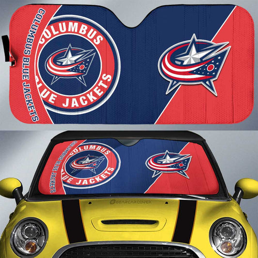 Columbus Blue Jackets Car Sunshade Custom Car Accessories For Fans - Gearcarcover - 1