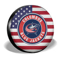 Columbus Blue Jackets Spare Tire Covers Custom US Flag Style - Gearcarcover - 3