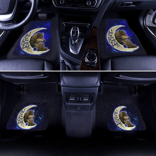 Cool Wolf Car Floor Mats Custom I Love You To The Moon And Back Car Accessories - Gearcarcover - 2