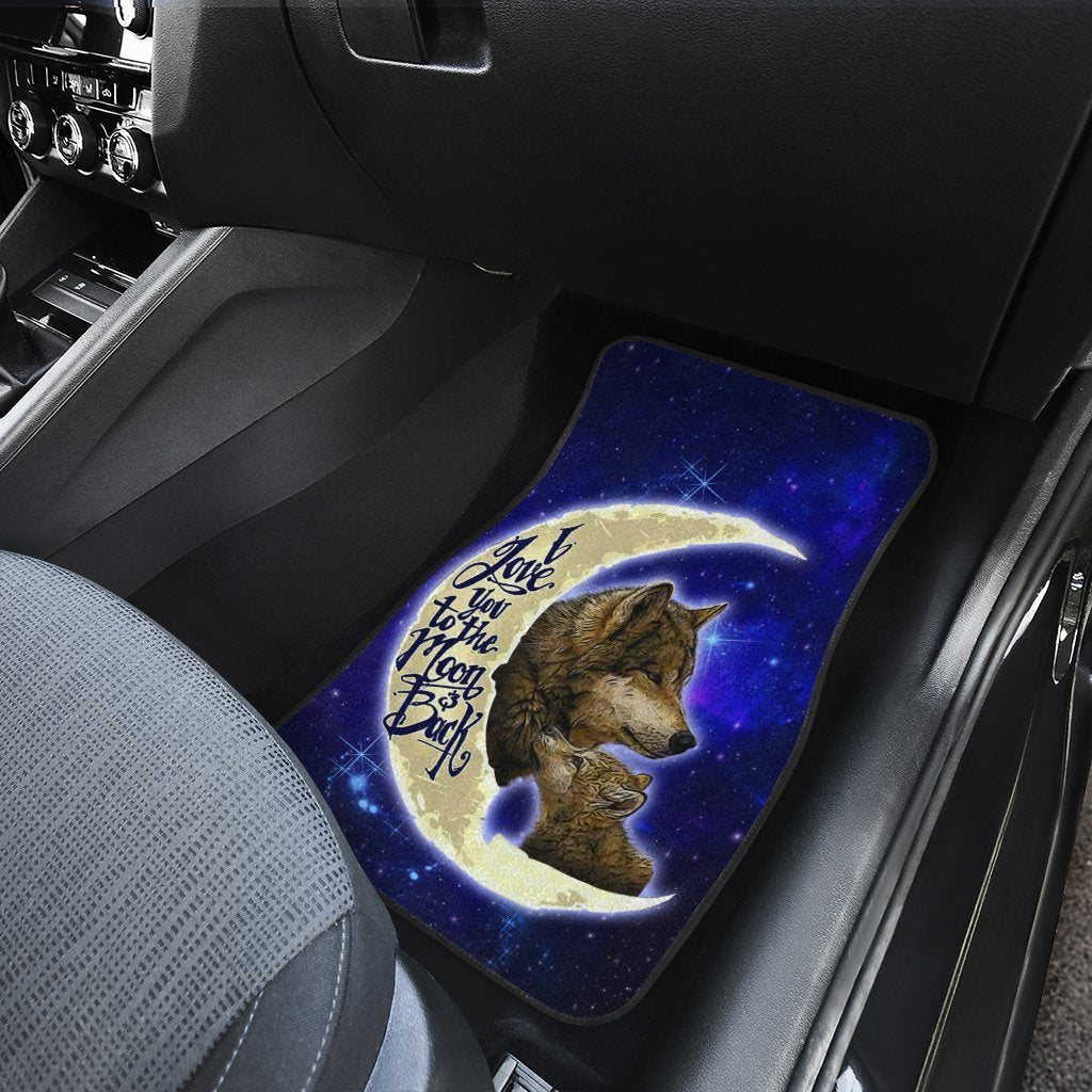 Cool Wolf Car Floor Mats Custom I Love You To The Moon And Back Car Accessories - Gearcarcover - 4