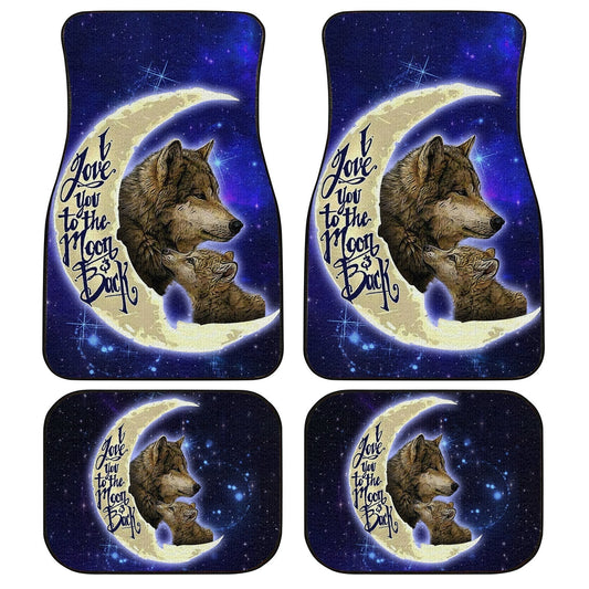Cool Wolf Car Floor Mats Custom I Love You To The Moon And Back Car Accessories - Gearcarcover - 1