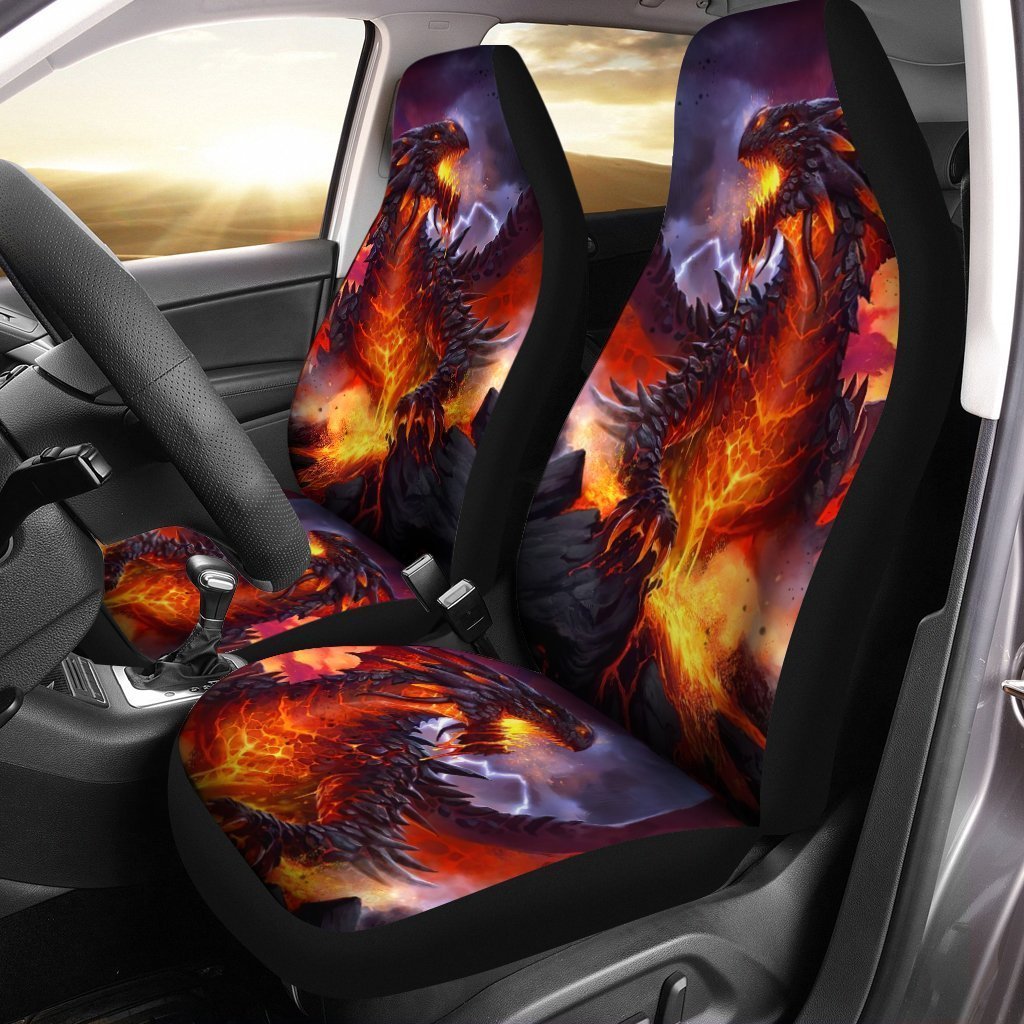 Coolest Burning Dragon Car Seat Covers Custom Car Accessories - Gearcarcover - 1