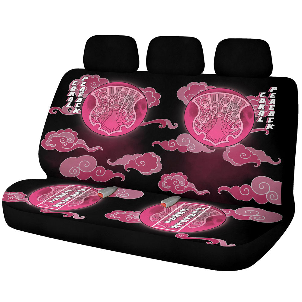 Coral Peacock Car Back Seat Covers Custom Black Clover Anime Car Accessories - Gearcarcover - 1