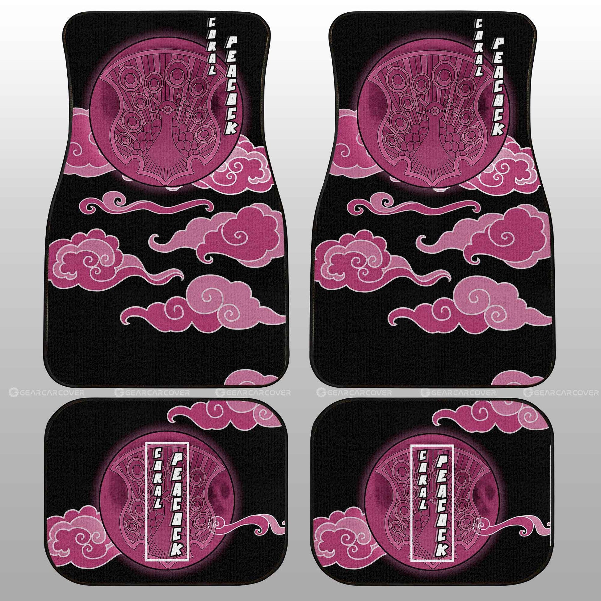 Coral Peacock Car Floor Mats Custom Black Clover Anime Car Interior Accessories - Gearcarcover - 2