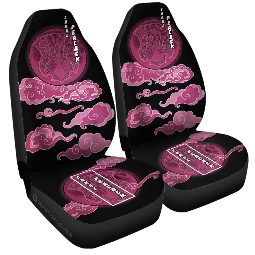 Coral Peacock Car Seat Covers Custom Black Clover Anime Car Interior Accessories - Gearcarcover - 3