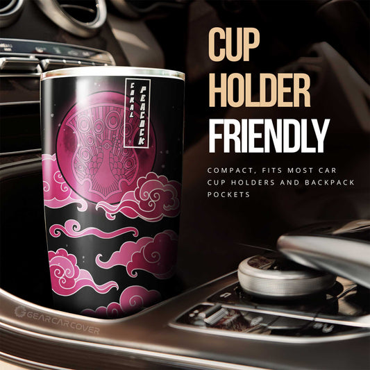 Coral Peacock Tumbler Cup Custom Black Clover Anime Car Interior Accessories - Gearcarcover - 2