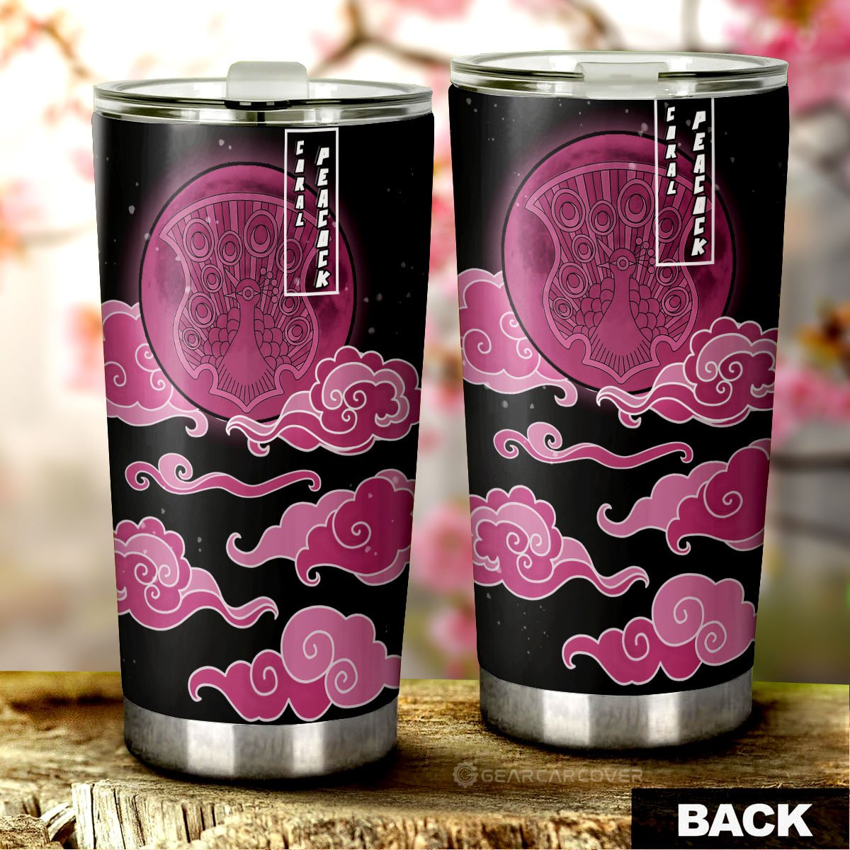 Coral Peacock Tumbler Cup Custom Black Clover Anime Car Interior Accessories - Gearcarcover - 3