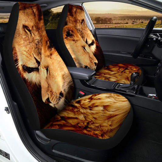 Couple Lion Car Seat Covers Custom Car Accessories - Gearcarcover - 2