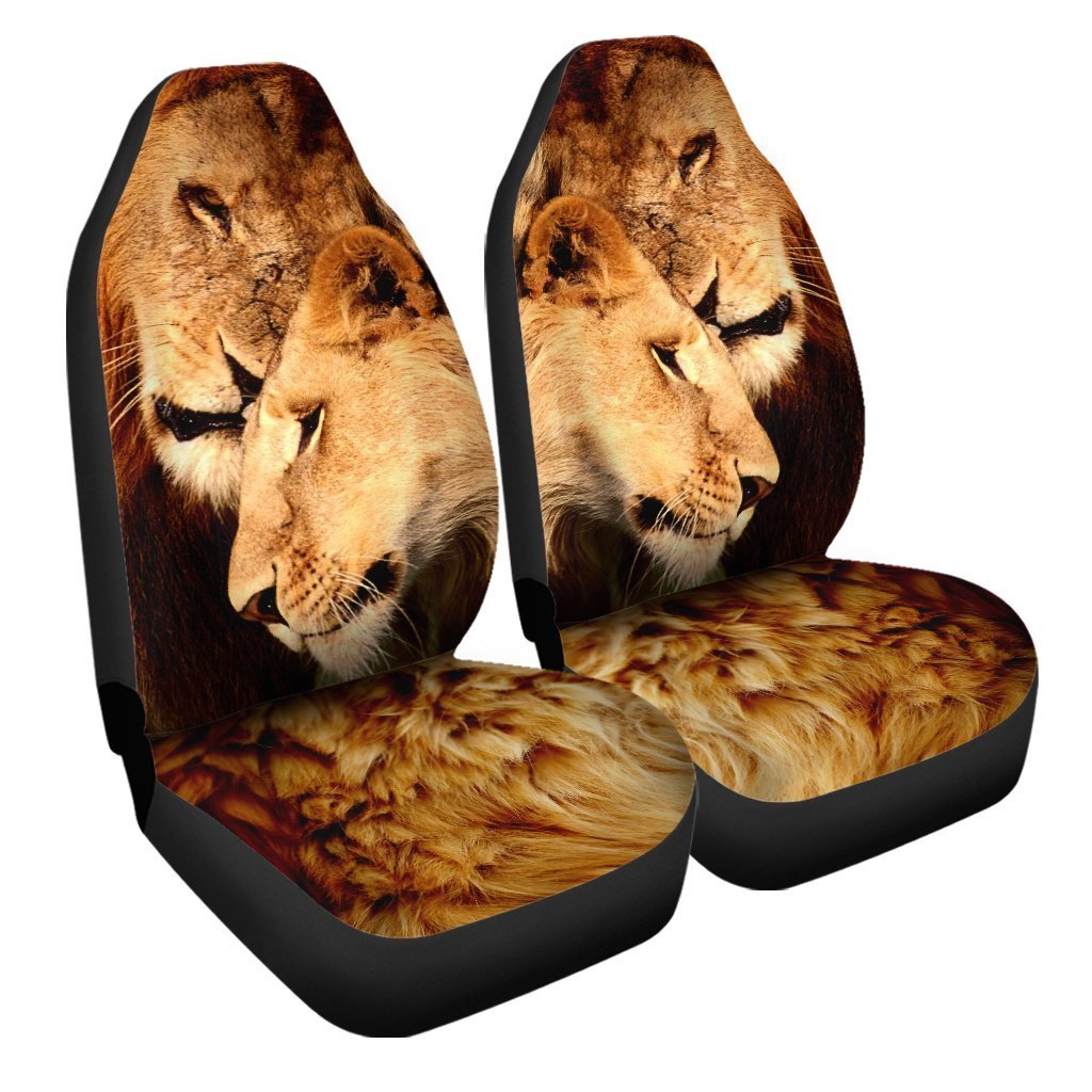 Couple Lion Car Seat Covers Custom Car Accessories - Gearcarcover - 3