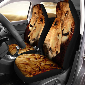 Couple Lion Car Seat Covers Custom Car Accessories - Gearcarcover - 1