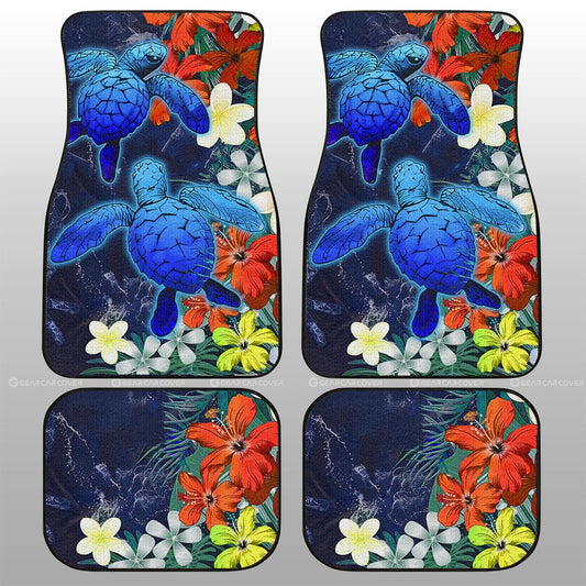 Couple Turtle Car Floor Mats Custom Hibiscus Flowers Car Accessories - Gearcarcover - 2