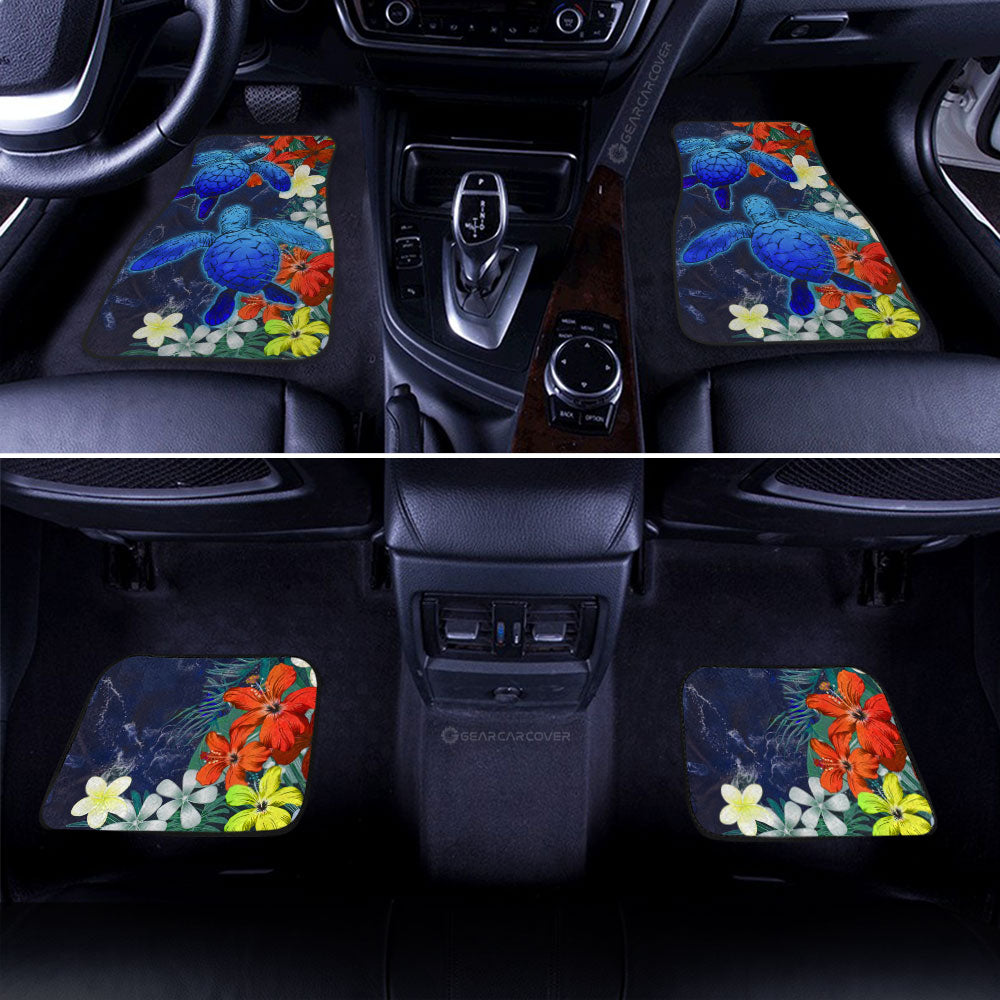 Couple Turtle Car Floor Mats Custom Hibiscus Flowers Car Accessories - Gearcarcover - 3