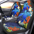 Couple Turtle Car Seat Covers Custom Hibiscus Flowers Car Accessories - Gearcarcover - 2