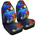 Couple Turtle Car Seat Covers Custom Hibiscus Flowers Car Accessories - Gearcarcover - 3