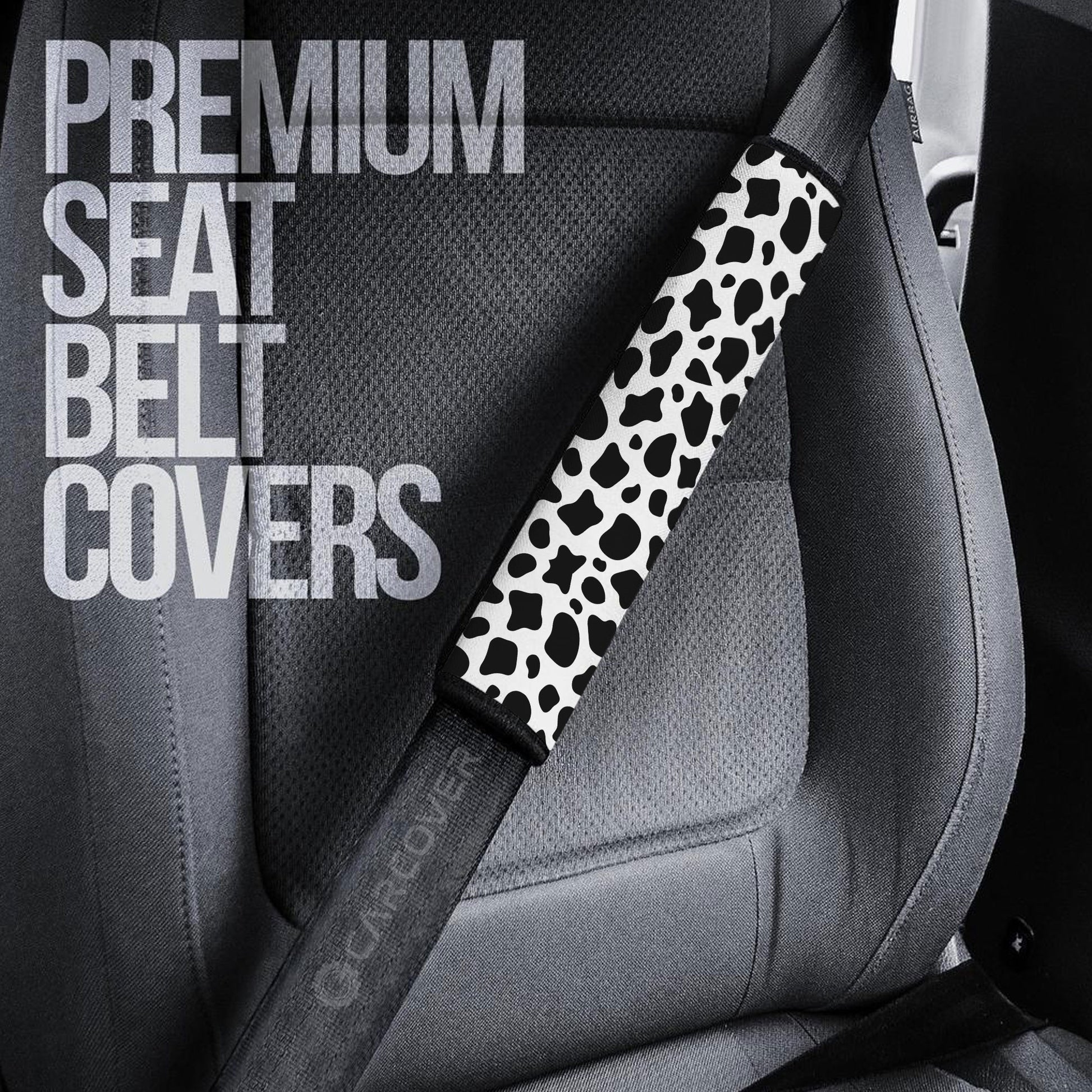 Cow Dairy Seat Belt Covers Custom Animal Skin Printed Car Interior Accessories - Gearcarcover - 3