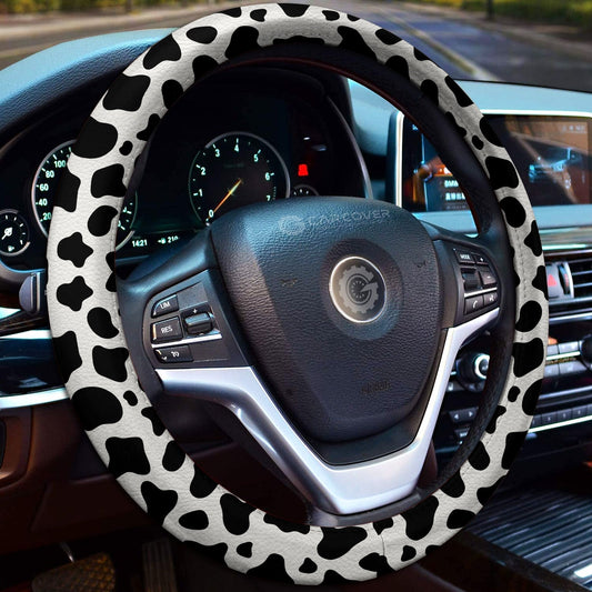Cow Dairy Steering Wheel Cover Custom Animal Skin Printed Car Interior Accessories - Gearcarcover - 2