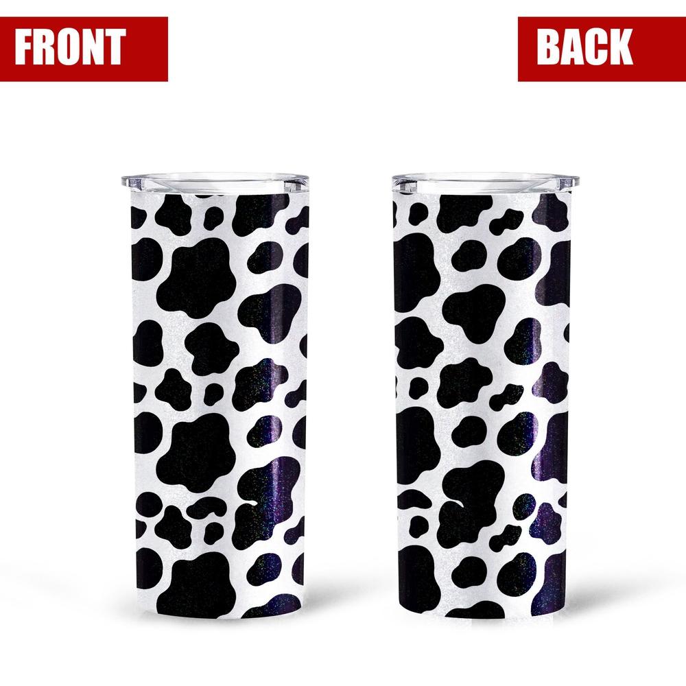 Cow Skin Pattern Custom Tall Glitter Tumbler - Gearcarcover - 1