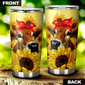 Cow Sunflower Custom Tumbler Stainless Steel - Gearcarcover - 2