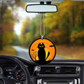 Creepy Black Cat Ornament Custom Halloween Pumpkin Car Accessories - Gearcarcover - 3