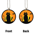 Creepy Black Cat Ornament Custom Halloween Pumpkin Car Accessories - Gearcarcover - 4