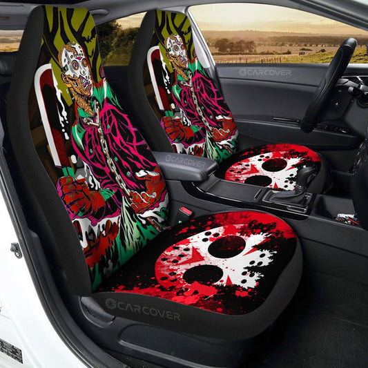 Creepy Jason Car Seat Covers Custom Car Accessories Horror Halloween Decorations - Gearcarcover - 1