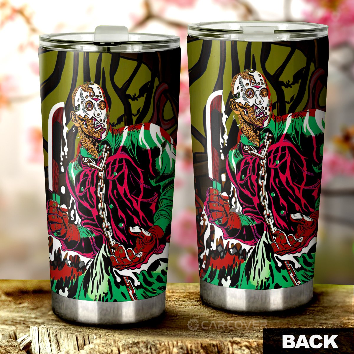 Creepy Jason Tumbler Cup Custom Car Accessories Horror Halloween Decorations - Gearcarcover - 3