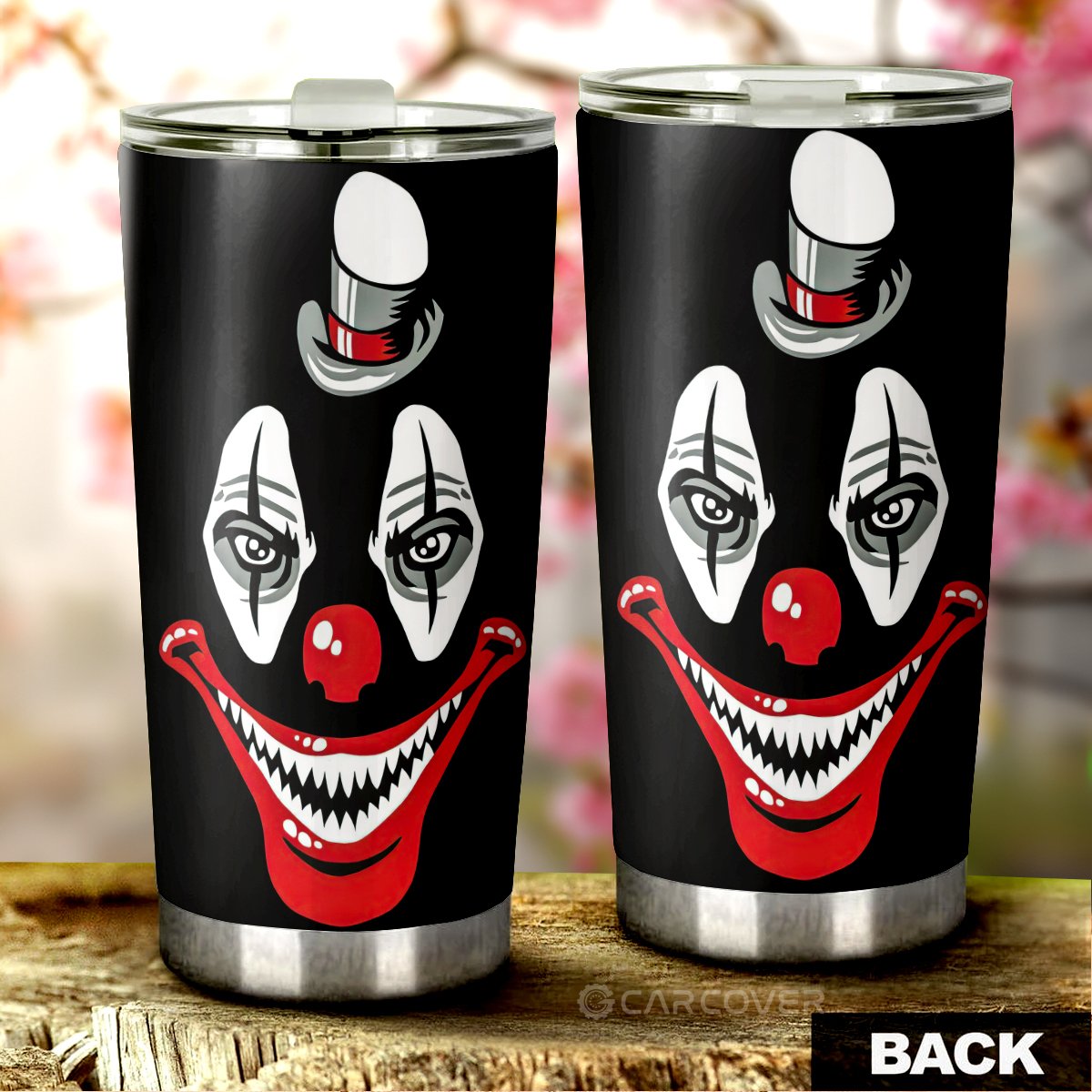 Creppy Clown Hat Tumbler Cup Custom Car Accessories Halloween Decorations - Gearcarcover - 3