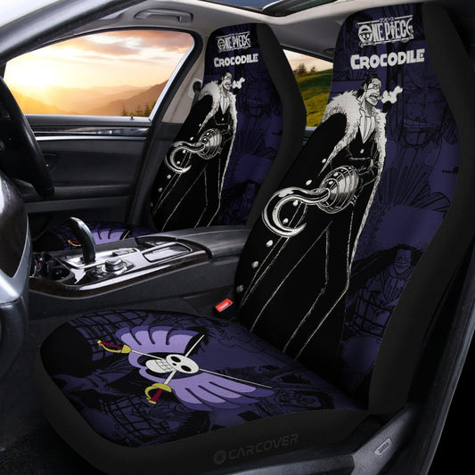 Crocodile Car Seat Covers Custom Anime Mix Manga One Piece Car Interior Accessories - Gearcarcover - 2