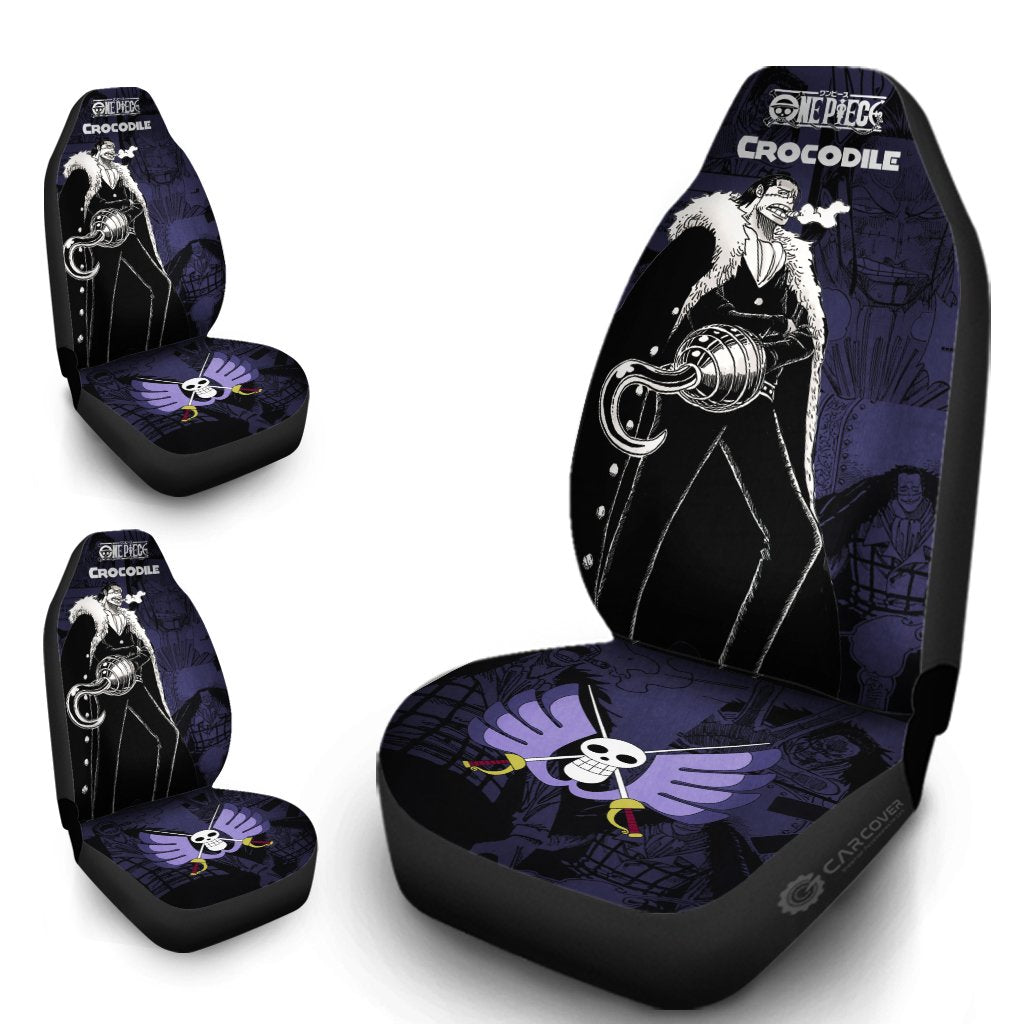 Crocodile Car Seat Covers Custom Anime Mix Manga One Piece Car Interior Accessories - Gearcarcover - 4