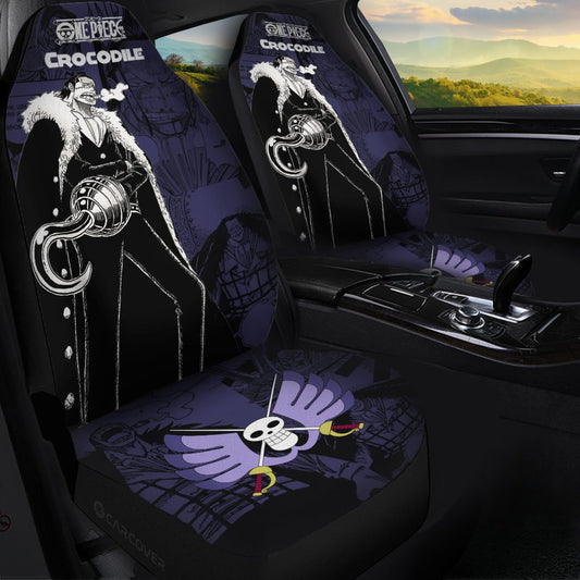 Crocodile Car Seat Covers Custom Anime Mix Manga One Piece Car Interior Accessories - Gearcarcover - 1