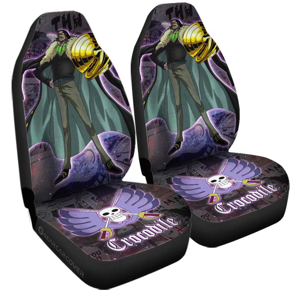 Crocodile Car Seat Covers Custom Galaxy Style One Piece Anime Car Accessories - Gearcarcover - 3