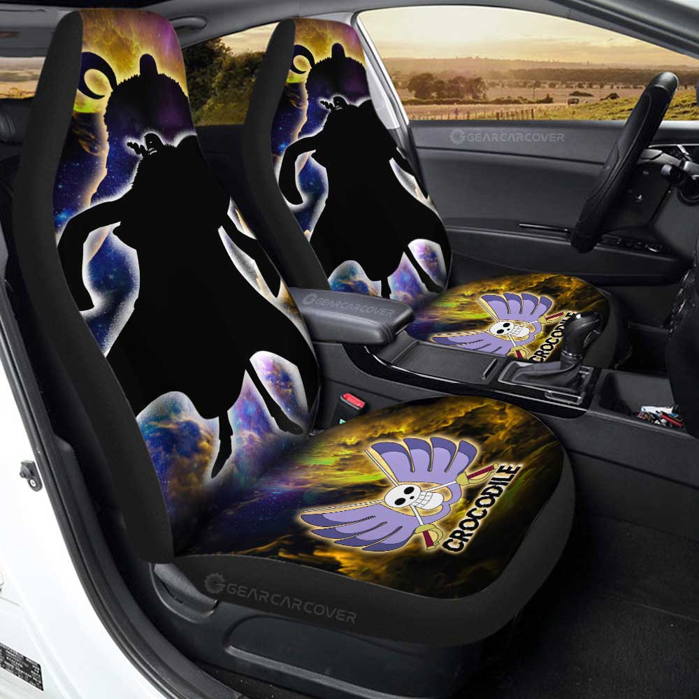Crocodile Car Seat Covers Custom One Piece Anime Silhouette Style - Gearcarcover - 1
