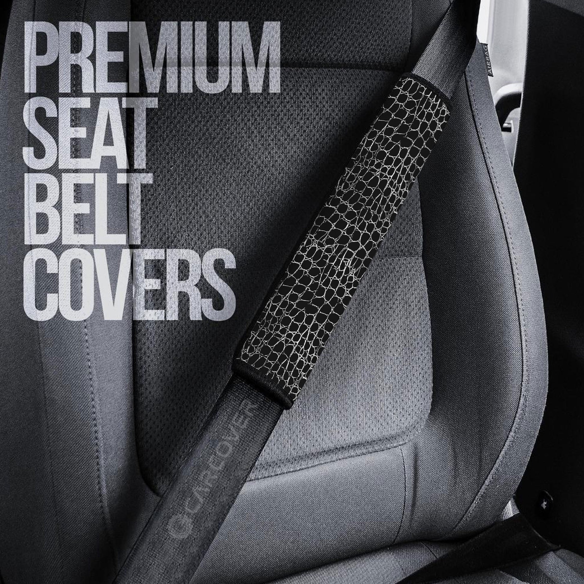 Crocodile Skin Seat Belt Covers Custom Animal Skin Printed Car Interior Accessories - Gearcarcover - 3