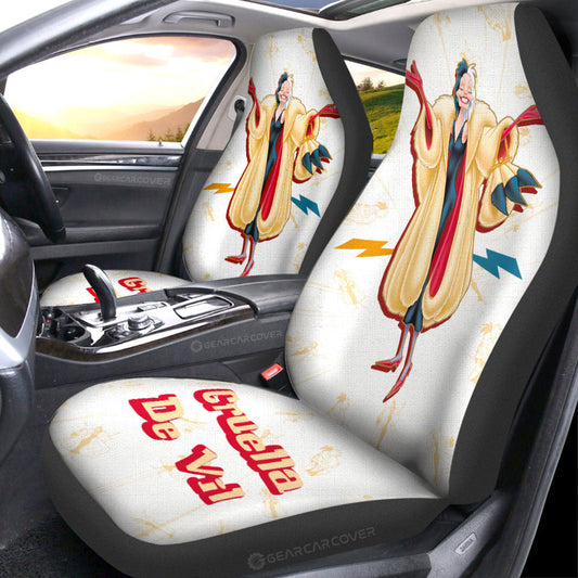 Cruella De Vil Car Seat Covers Custom Cartoon Car Accessories - Gearcarcover - 2