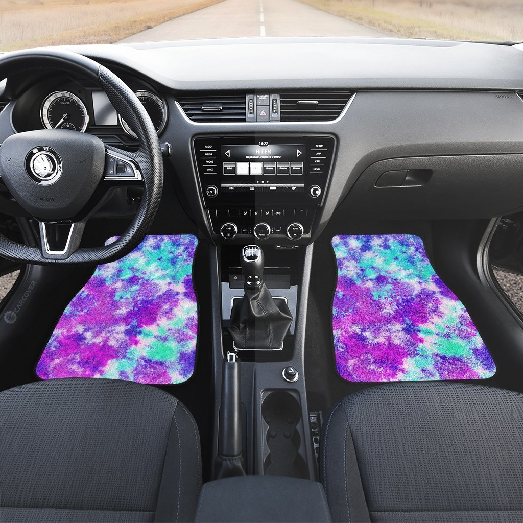 Crumple Tie Dye Car Floor Mats Purple Custom Hippie Car Accessories - Gearcarcover - 3