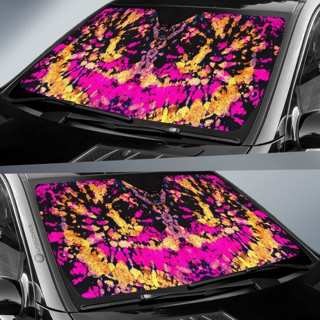 Crumple Tie Dye Car Sunshade Custom Hippie Car Accessories - Gearcarcover - 2