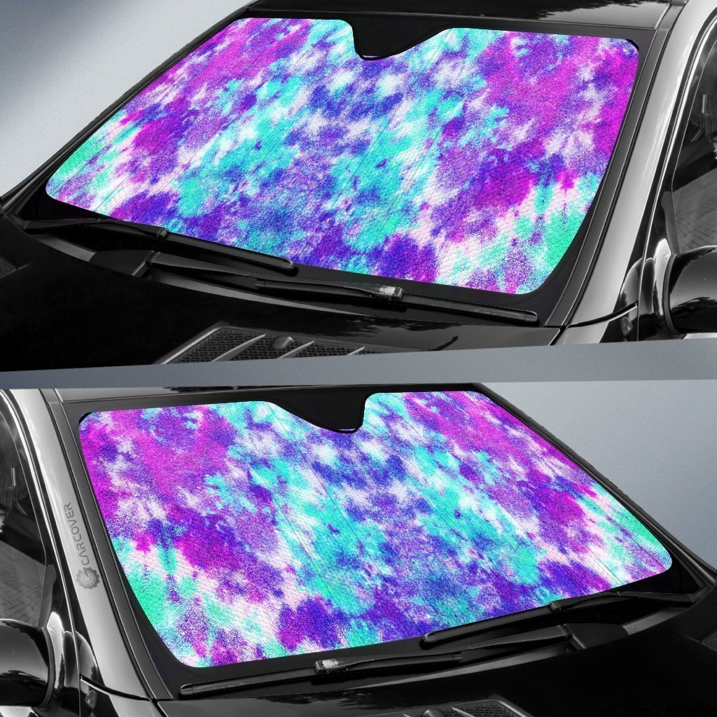 Crumple Tie Dye Car Sunshade Custom Printed Hippie Car Accessories - Gearcarcover - 2